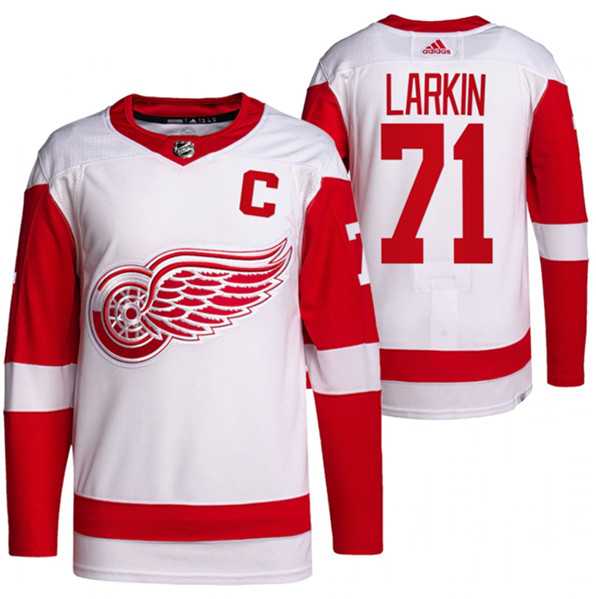 Men%27s Detroit Red Wings #71 Dylan Larkin White Stitched Jersey Dzhi->detroit red wings->NHL Jersey